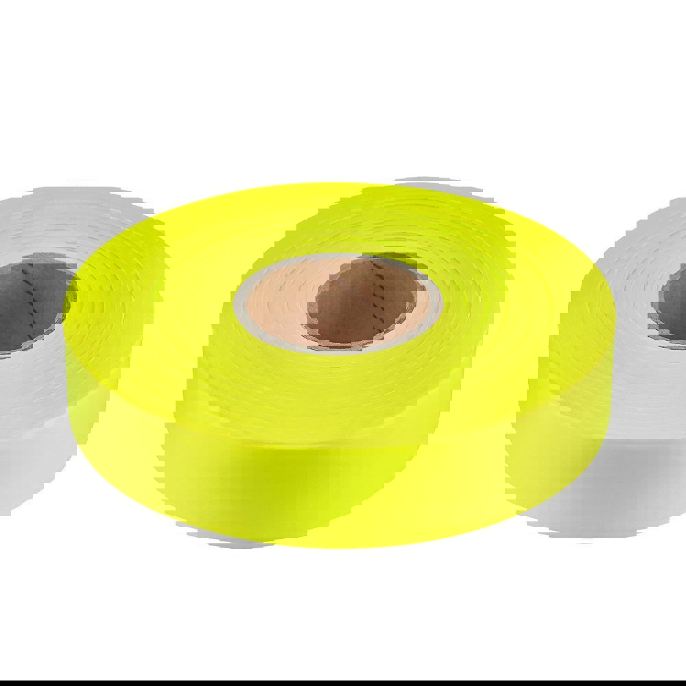 Barricade & Flagging Tape; Legend: None ; Material: Plastic ; Overall Length: 600.00 ; Color: Yellow ; Features: Fluorescent Color Options: Pink, Orange, Yellow